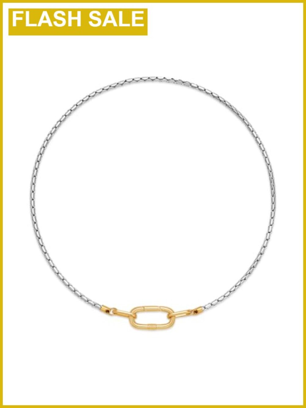MUYAN Two Tone Chunky Chain Necklace 18.3" Unisex Statement
